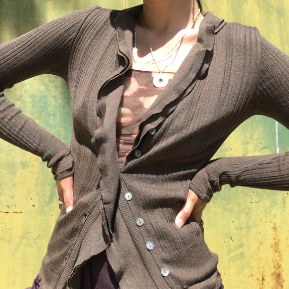 *Marithe Francois Girbaud* Ruffled Cardigan~ - Picture 2 of 6